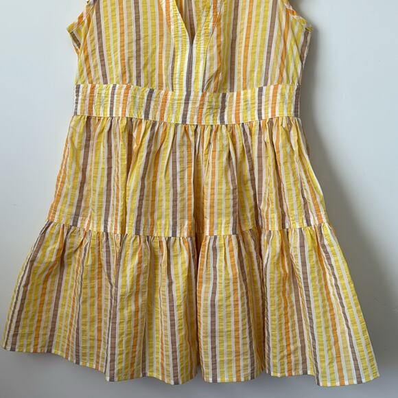 Lemlem Bekele Flutter Sleeve Mini Dress in Yellow Size: M - Picture 3 of 8